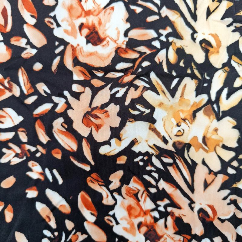 Women's Spring Summer New Fashion Vacation - Style Dress, Plant Printed V - Neck Milk Silk Midi Dress-CF53826