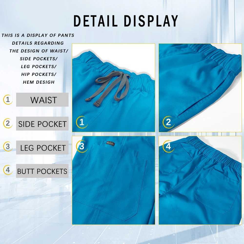 Medical Apparel Scrubs Uniforms Women Short Sleeve Clinical Workwear Surgical Uniforms Hospital Clothing with Pockets L250922