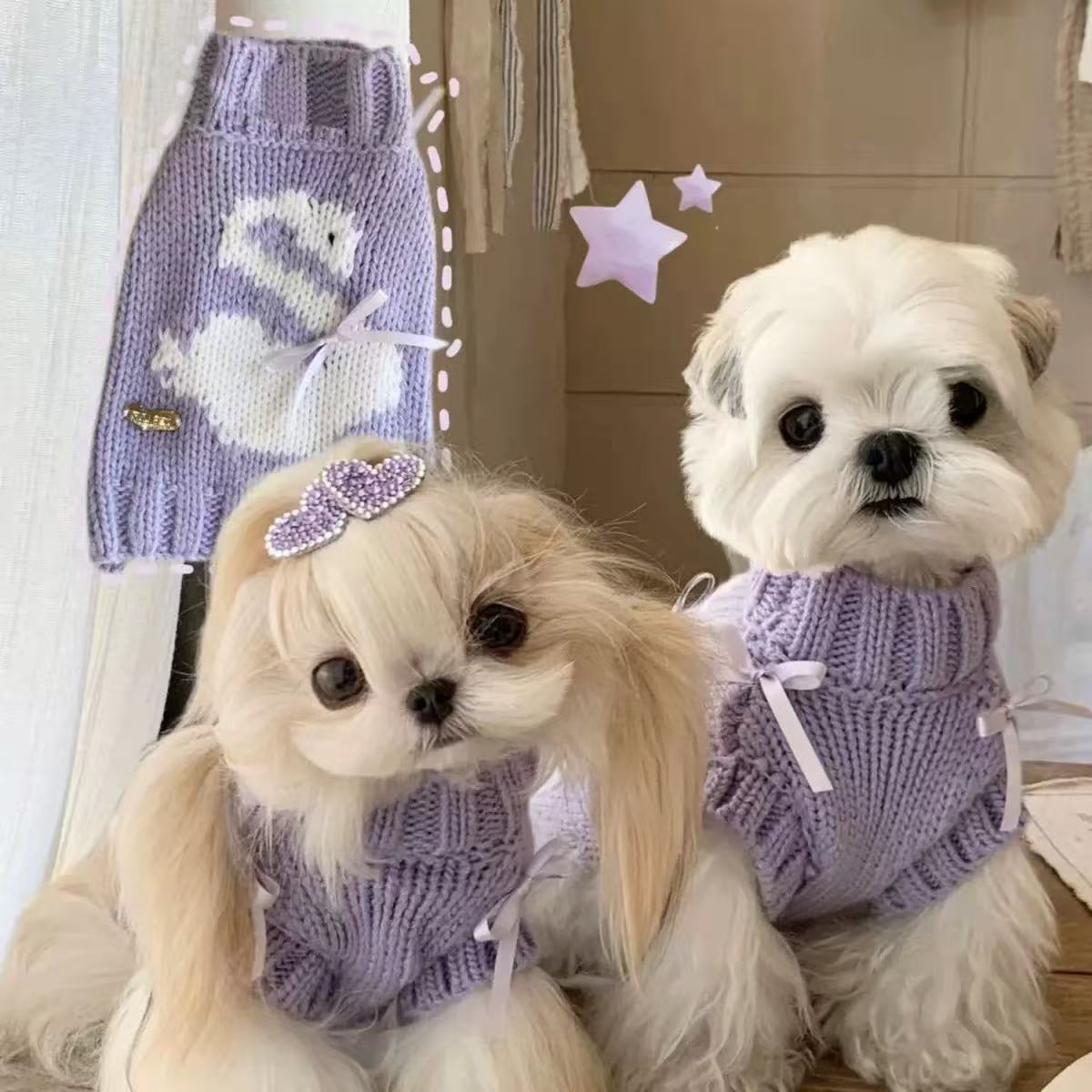 T1335 dog and cat clothes pet puppy sweater cat sweater Teddy Bichon Pomeranian clothes knitted small dog autumn and winter clothes