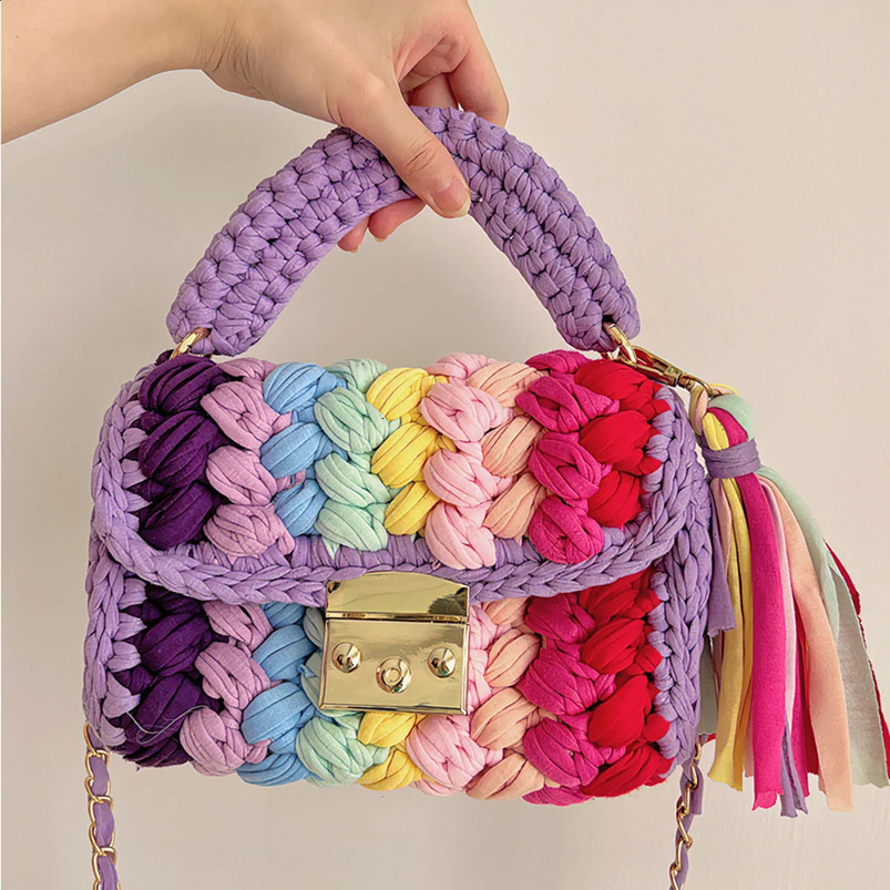 Home>Products>Fashion>Colorful crochet cross body bag>Womens homeless bag>Knitted handbag 240913
