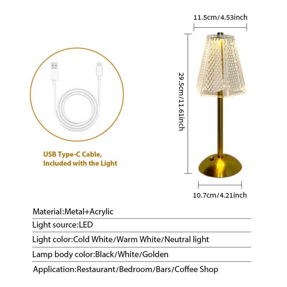 LED Table Lamp touch lamp rechargeable LED light vintage lamp Wireless Reading lamp for bedroom desk lamp bedside table Bar home C251115