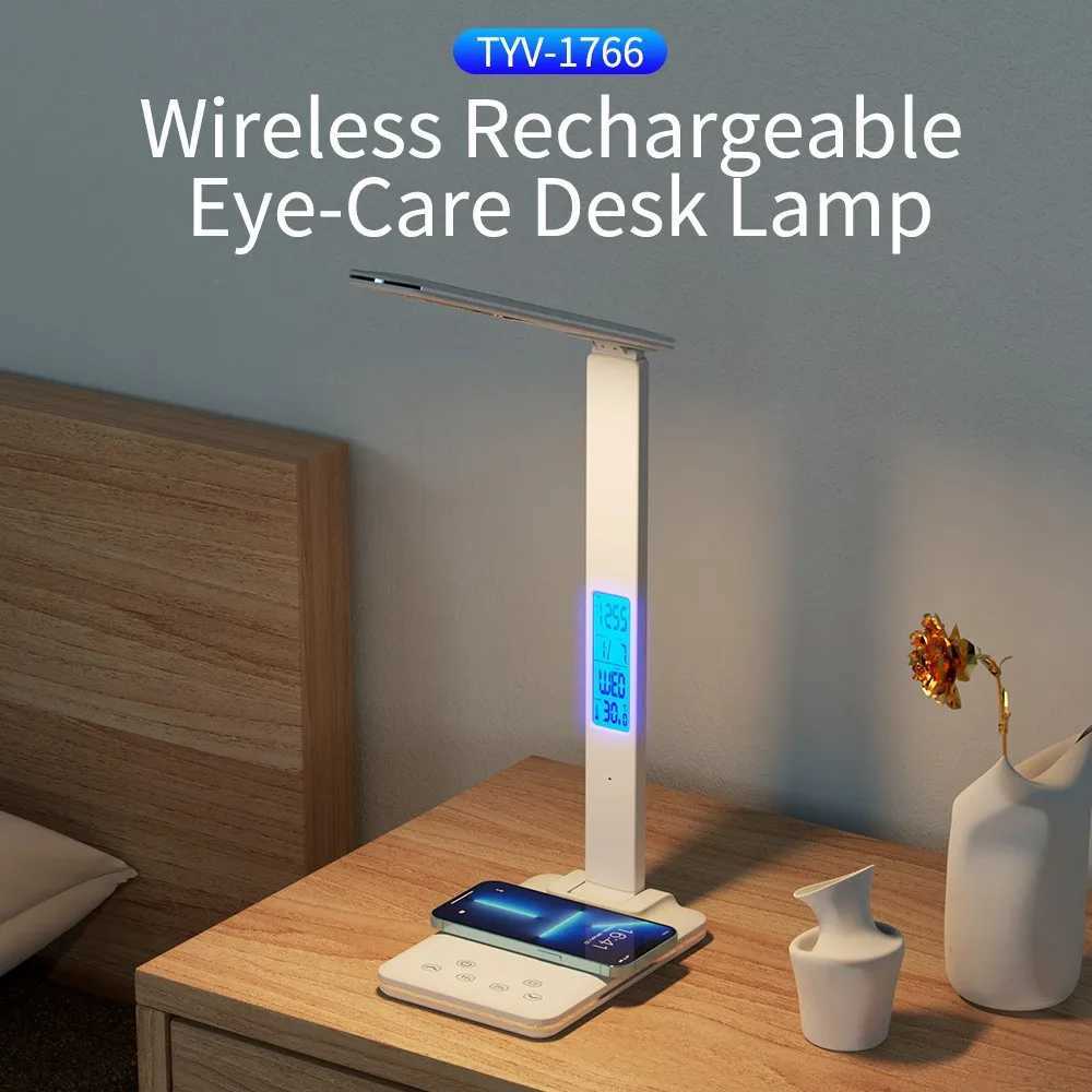 Folding Reading Desk Lamp USB PlugIn Desk Lamp 15W Wireless Mobile Phone Charging With Time Bedroom Office Eye Protection Light C251115