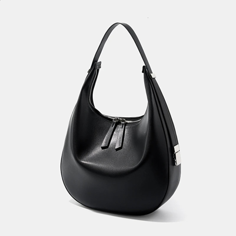 Hifashion denim leather crescent shoulder bag for women trend n half moon wallet homeless handbag 240820