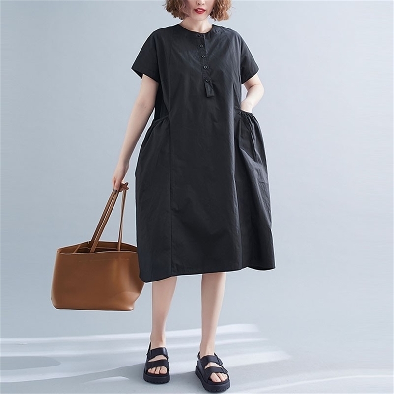 Women Cotton Linen Casual Dress New Arrival Summer Vintage Style Solid Color Loose Comfortable Female Long Dresses S3711 210412