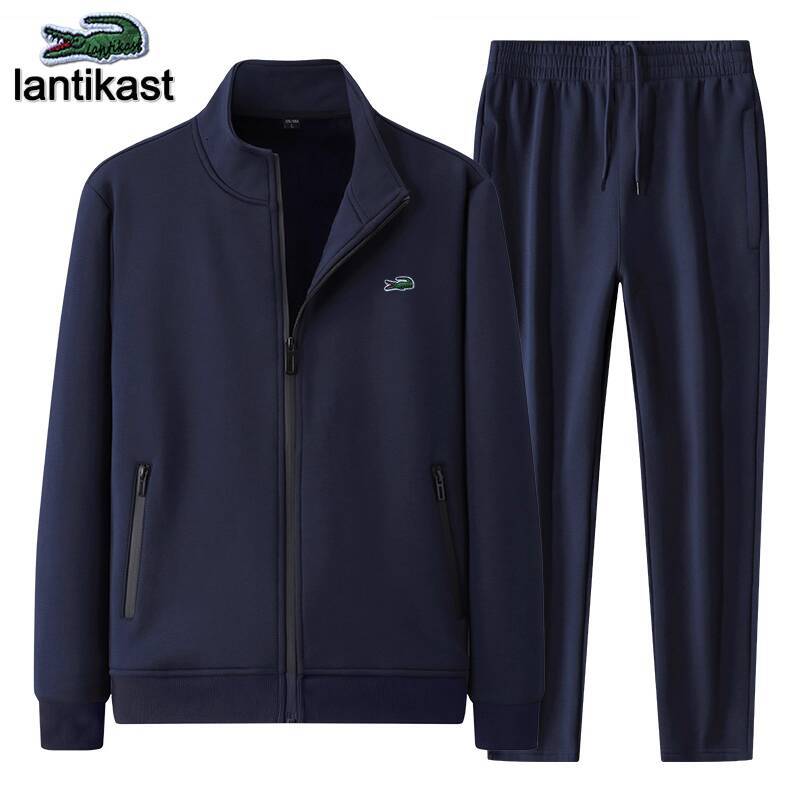 Hooded Jacket Sports Suit, Designer Style High-quality Crocodile Pattern Plus Size Men's Top Autumn And Winter Sportswear Long Sleeved Twopiece S