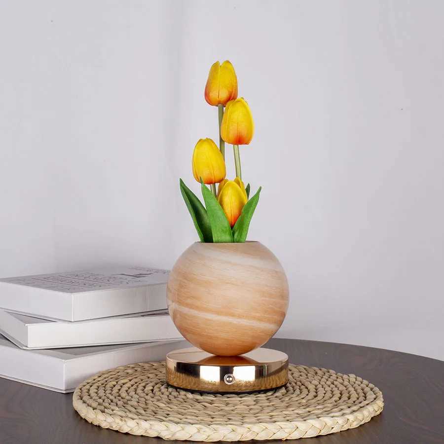 Tulip LED Night Light USB Rechargeable Desk Decor Lamp Simulation Bouquet Table Lamp Bedroom Bedside Atmosphere Light Ornaments C251115