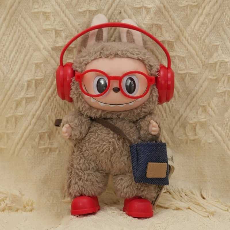 DIY accessories for labubu V1 V2 shoes without lenses glasses stylish plastic headphone set plush doll decoration birthday gift C250924