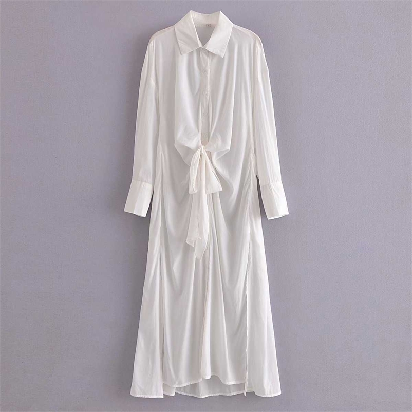 Women Draped Midi Shirt Dress elegant Casual Vintage Chic Lady Woman Summer Maxi Dress robe femme 210709