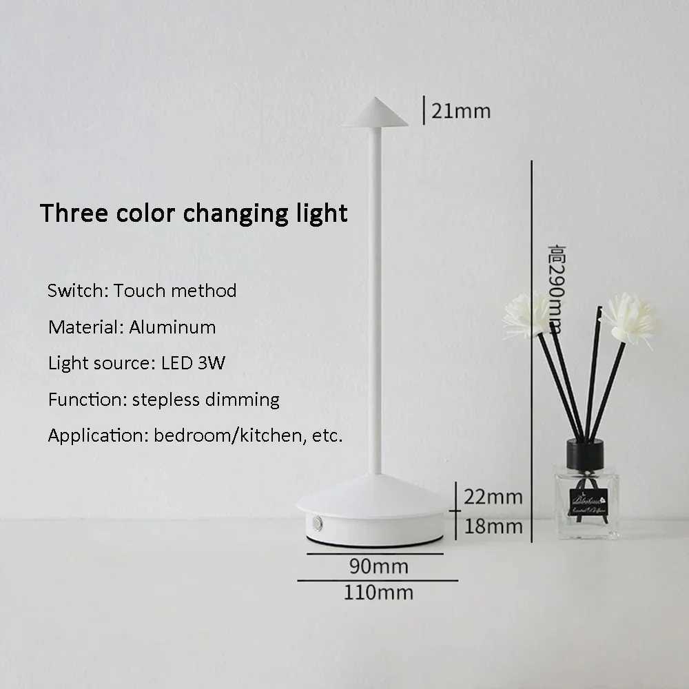 Rechargeable LED Home Decoration Simple 3 Color Temperature Mushroom Night Lamp Restaurant Table Lamp Bedside Ambient Lighting C251115