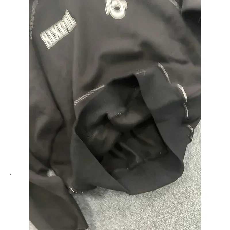 Letters Hiphop Plus Mens Hooded Velvet Pullover Sweatshirt Long Embroidered Trendy Sports Suit Jacket Sweatpants X250924