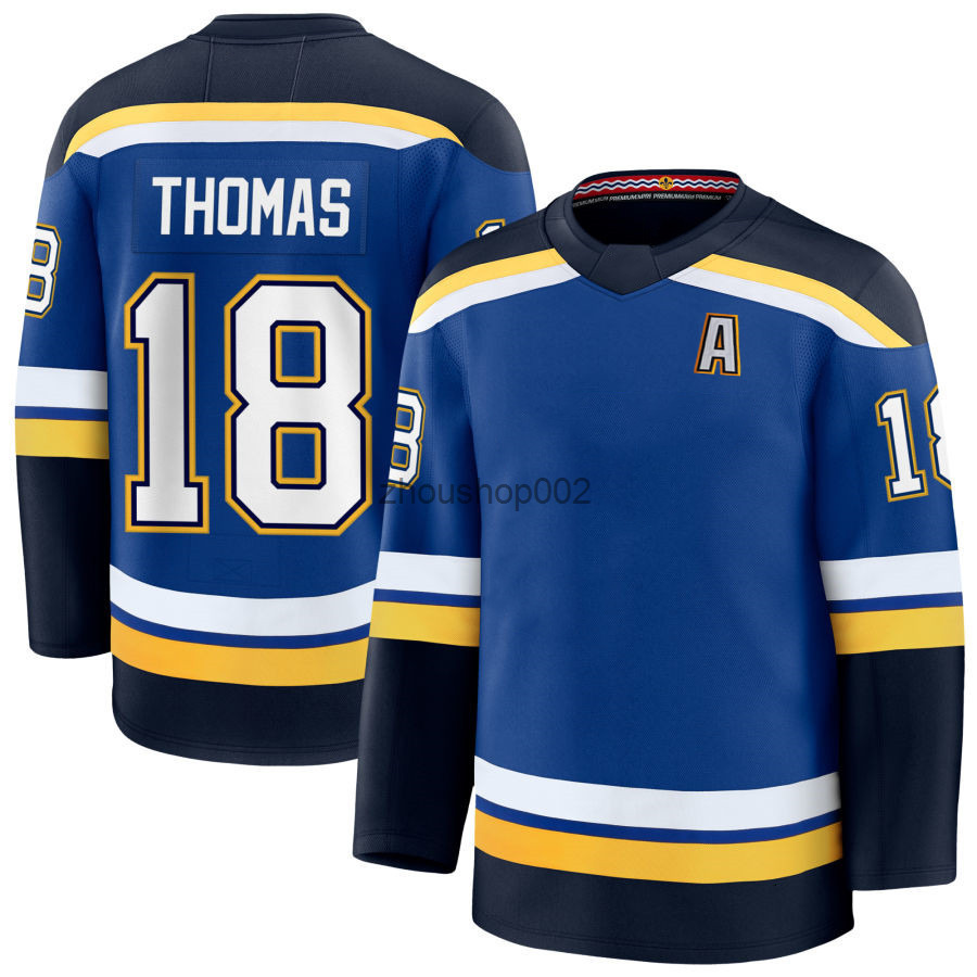 Blues Hockey Jersey St Louis 18 Robert Thomas Kyrou Binnington More Available in Mens Womens Sizes