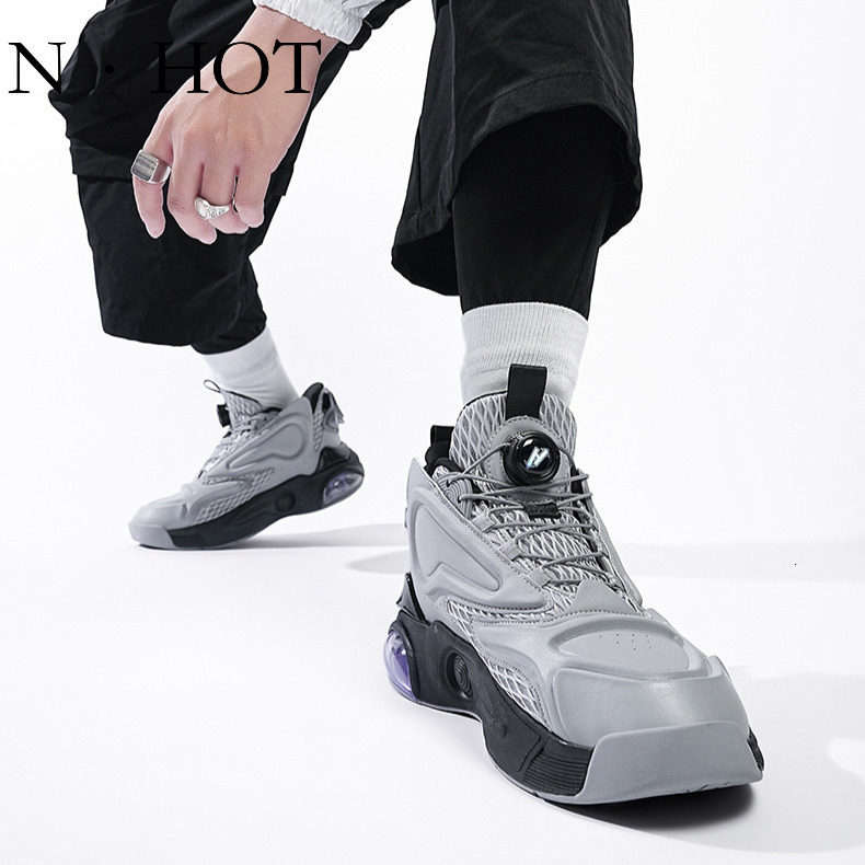 NHOT Designer Luxury Breathable Sports Men's Shoes Spring And Autumn Trend Leisure Knob Air Cushion Basketball Shoes Fashion Trend Button Running