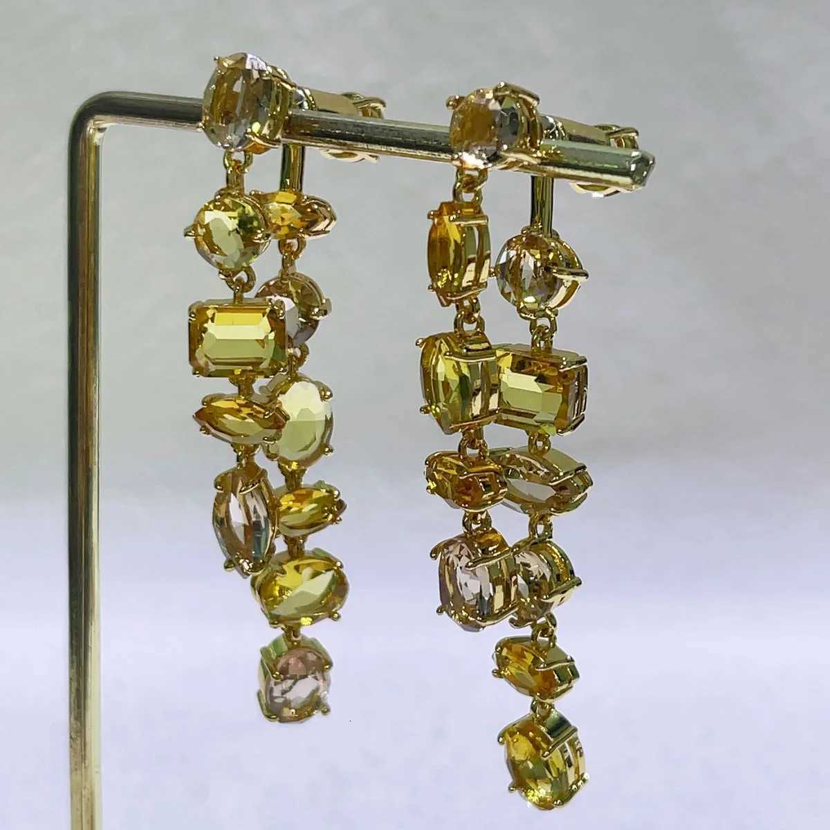 New Caramel Can Flower Crystal Jewelry High Quality Tassel Earrings Exquisite Necklace Ring Bracelet Wen Wedding S250924