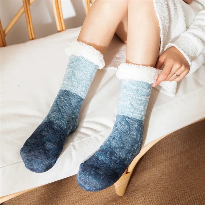 Home Room Socks Warm Children Adult Carpet Socks Home Fleece Lined Sleep Lambswool Socks Confinement Slippers Foot Snow Socks 241114bj