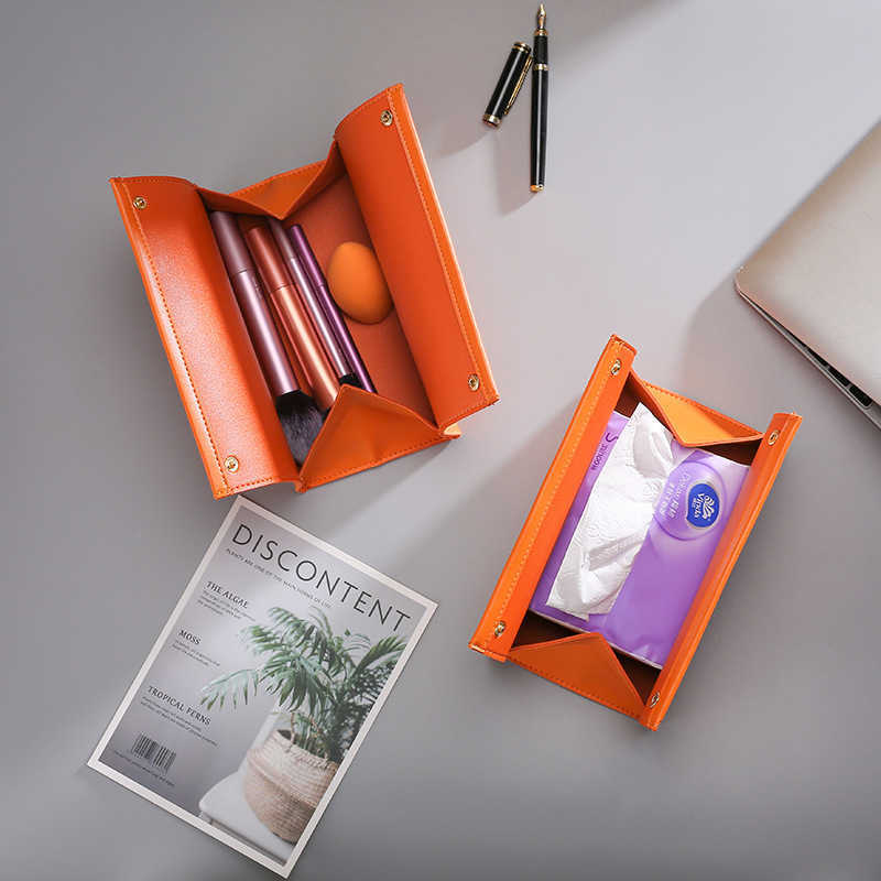 Nordic Style Creative Hotel Tissue Box Home Living Room Desktop Storage Tissue Holder Car PU Leather Tissue Box Napkin Holder C250924