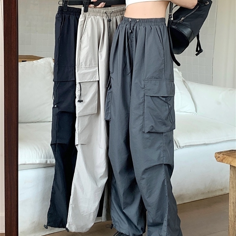 Women's Pants Capris Women Y2K Streetwear Cargo Pants Vintage Fashion High Waist Baggy Trousers Female Loose Sweatpants Wide Leg Joggers Trousers