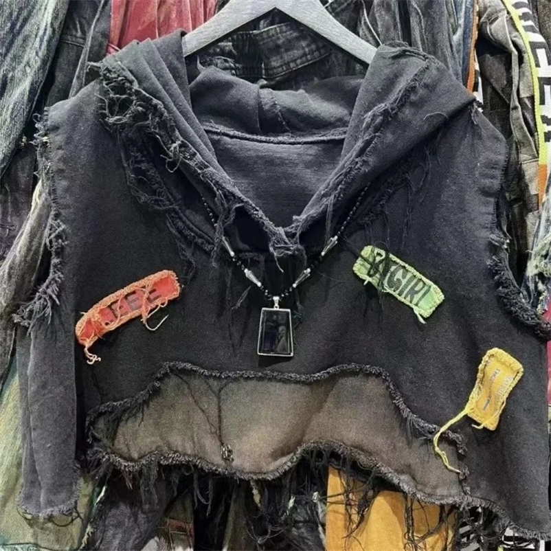 Personalized Fashion Ripped Pullover Hoodie Men Y2k Fashion Loose High Street Fashion Sweatshirt Casual Clothing Women 250220