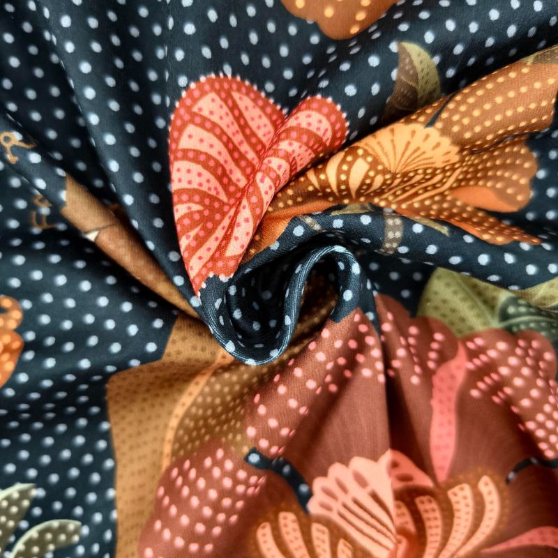 Retro Floral Print Milk Silk Midi Skirt for Women, Stylish All - match Outfit for Autumn and Winter & Vacation-CF43422