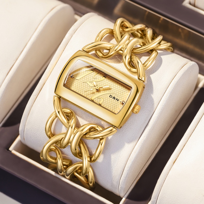 Luxury Vintage Women's Gold Quartz Wristwatch - Fashion Designer Timepiece for Parties & Daily Wear