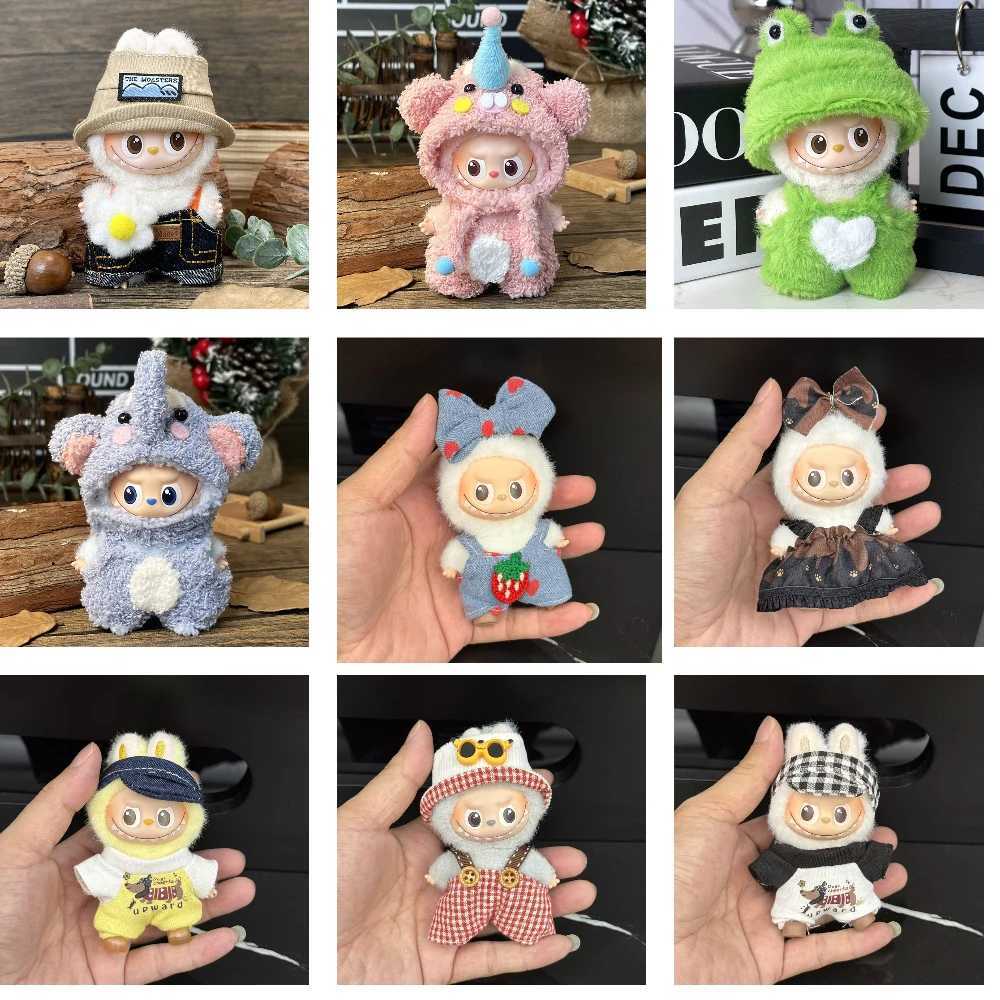 40 Labubu Clothes Love Sweater Flip Up Set Plush Cute Animal New Year Wilderness Wear Mini Doll Accessories Christmas Gift C250924