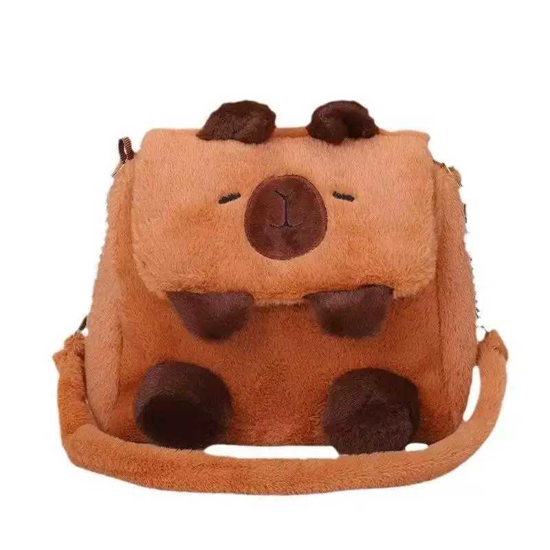 Student School Bag Artificial Fur Plush Capybara Bag Casual Allmatch Fur Bag Large Capacity Backpack School Backpack Mochila Z250924