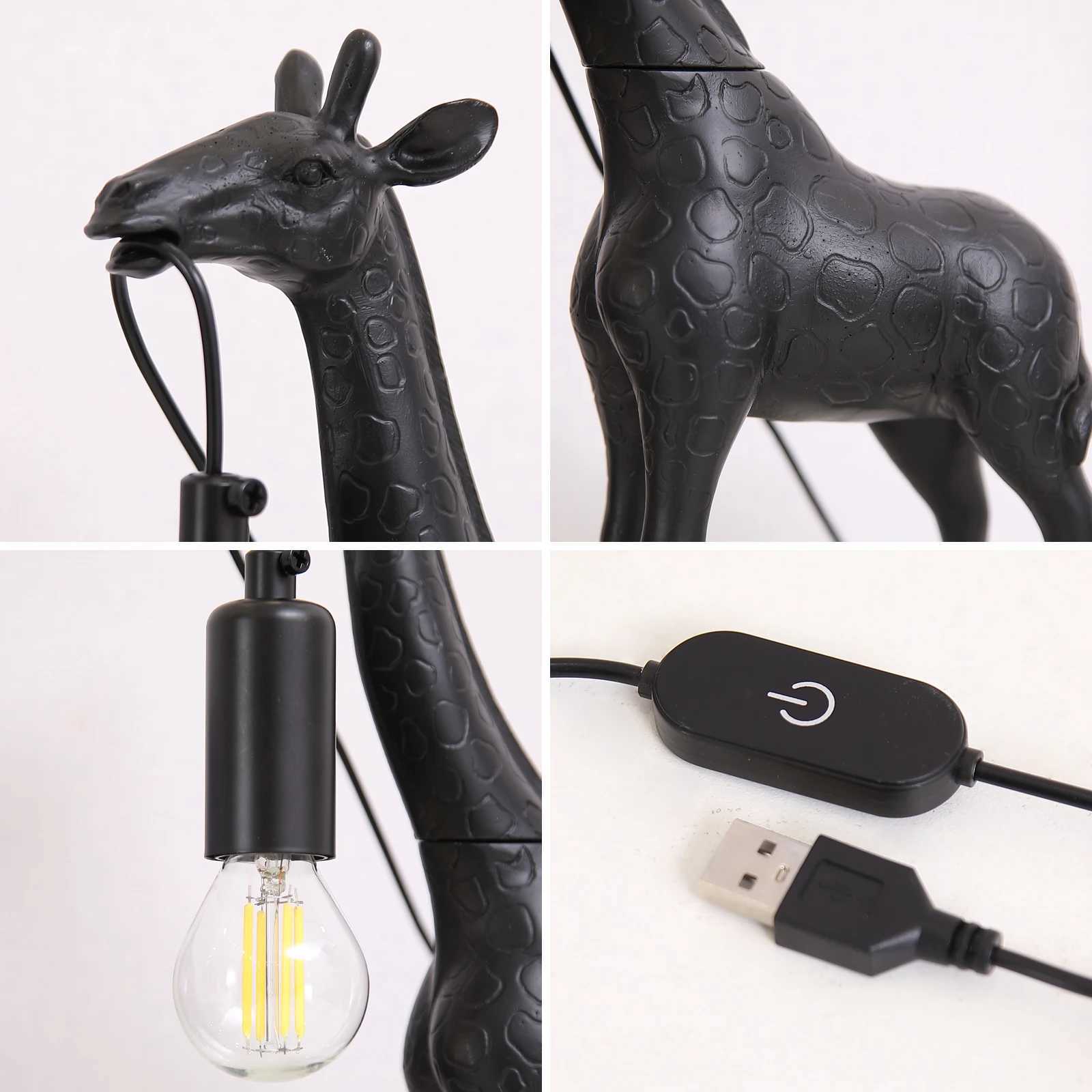 1 creative LED desk lamp giraffe shaped bedside night light USB plug touch switch suitable for bedroom and study lighting C251115
