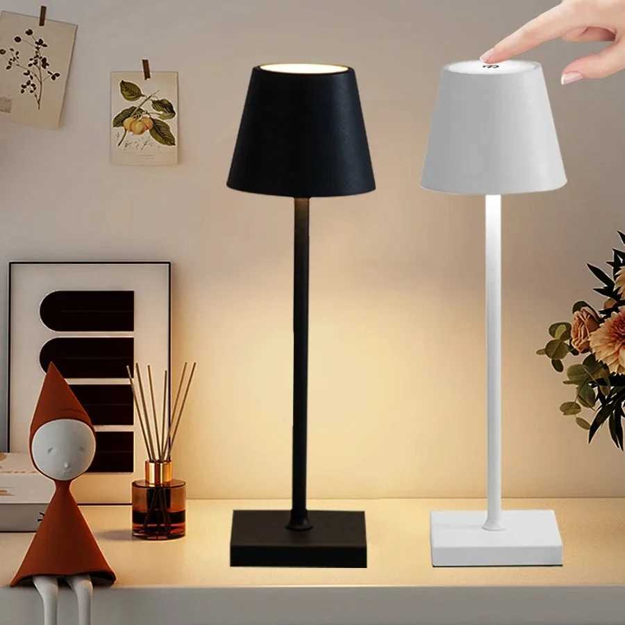 LED Touch Sensor Table Lamp Rechargeable Wireless 3 Colors Desktop Night Light for Restaurant Hotel Bar Room Decor C251115