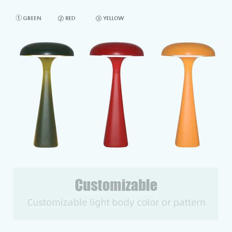 Mushroom Jellyfish Lamp Modern Decoration LED Touch Night Light Wireless Rechargeable For Bedroom Study Living Room Gift C251115