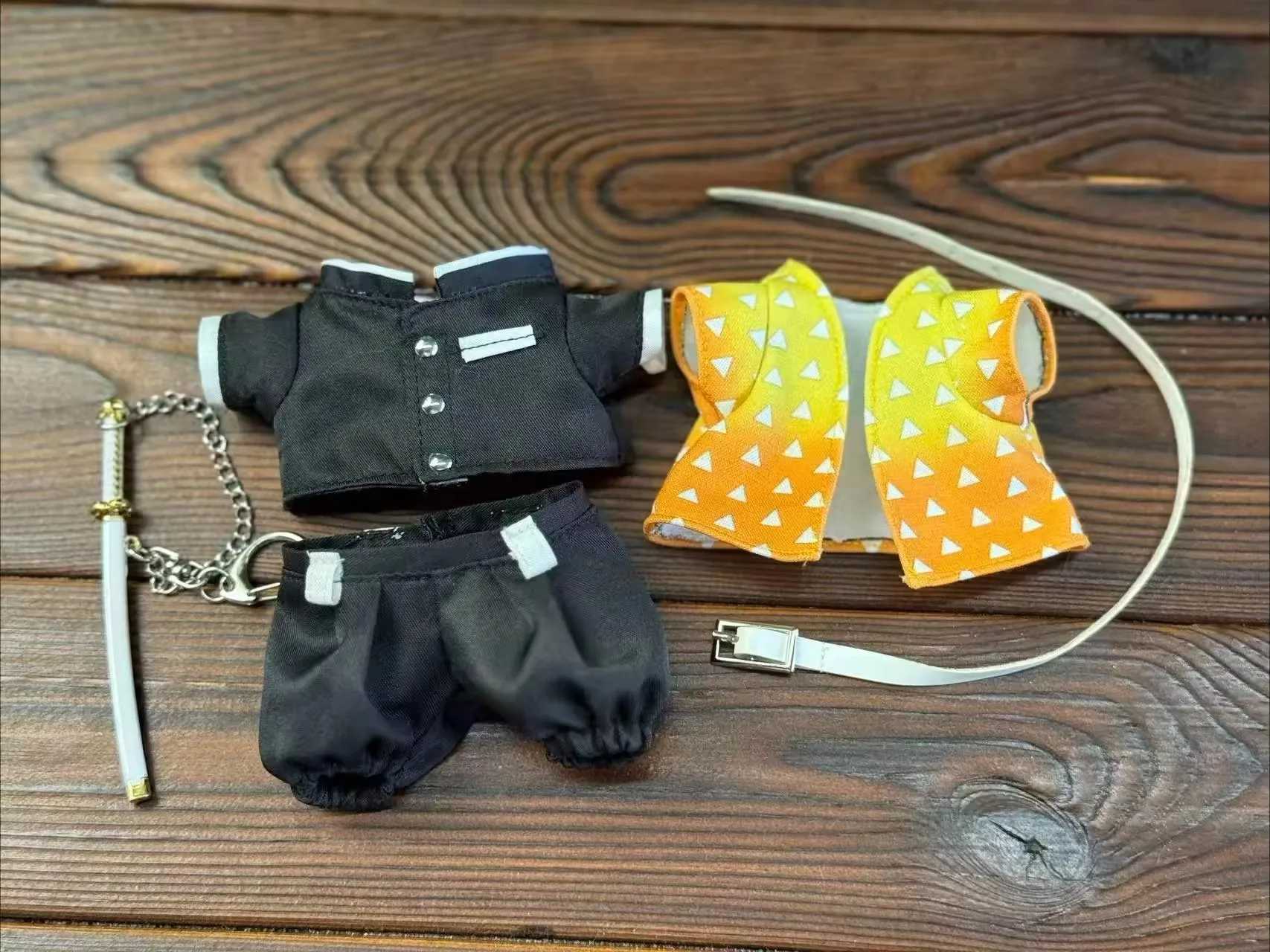 Labubu Clothing Doll Clothing Ghost Team Peripheral Rabubu Clothing 17cm Sitting Party Clothing Tanjiro Clothing with swords C250924