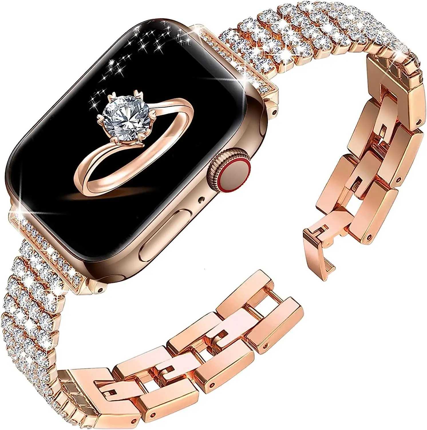 Bling Strap for Watch Band 40mm 41mm 44mm 45mm Slim Jewelry Metal Link Bracelet Wen iWatch tra 2 49mm 9 8 7 6 5 4 3 SE D250924