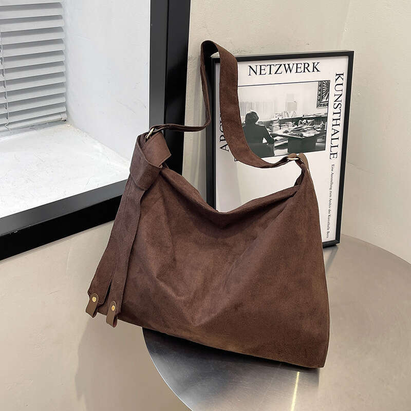 2024 New Fashion Versatile Single Shoulder Tote Relaxed Large Capacity Lazy Style Suede Pillow Bag