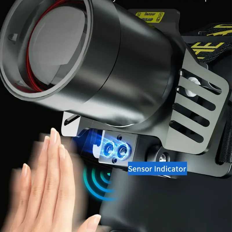 Dual Laser Rechargeable Head Flashlight Led Headlamp High Power Headlight Waterproof Super Bright Head Torch J250925