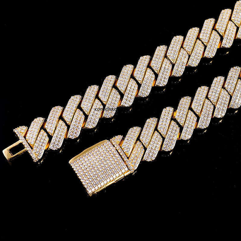 designer necklace cuban necklaces pass dia test 8-14mm wide gra moissanite gold sterg sier k chain for men hip hop chains 81