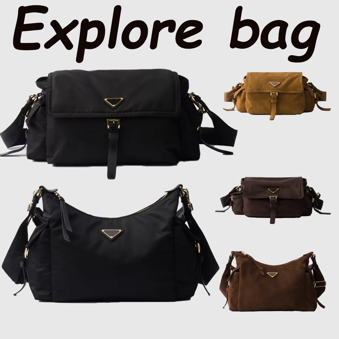 designer bag Shoulder Bags Bag Women Classic Handbag Explore hobo New Nylon and Suede collection Letter with bag new design Large or medium bag High quality bag.
