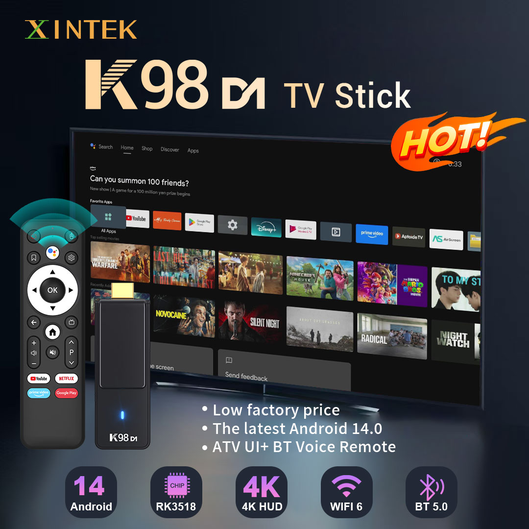 4K Android 14.0 TV Box, K98D1 Quad Core 16GB ROM 2GB RAM with 2.4/5G WiFi BT5.0 RK3518 64bit, HD Video & Games for Fast Streaming Media Player - KOWAN