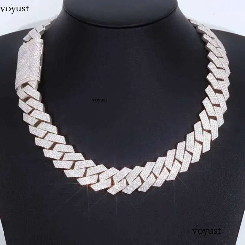 Cuban k Chain Necklace Moissanite Iced Out Necklaces 2024 | Real Sier Finish for Men very nice