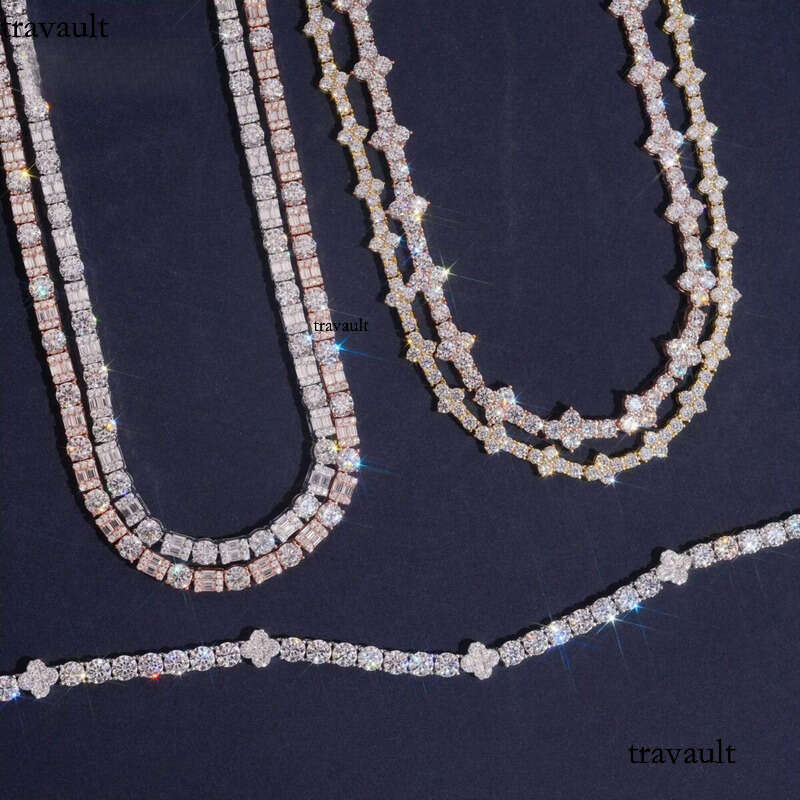 Hip Hop Jewelry Iced Out D VVS Necklace Collection Custom GRA Certificated Moissanite Tennis Chain for Men