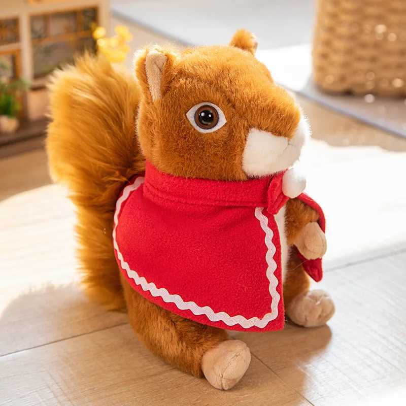 Adorbale Furry Hair Big Umbrella Tail Plush Toy Realistic Squirrel Cute Soft Stuffed Animals Doll Pillow For Girls Children Gift C250925