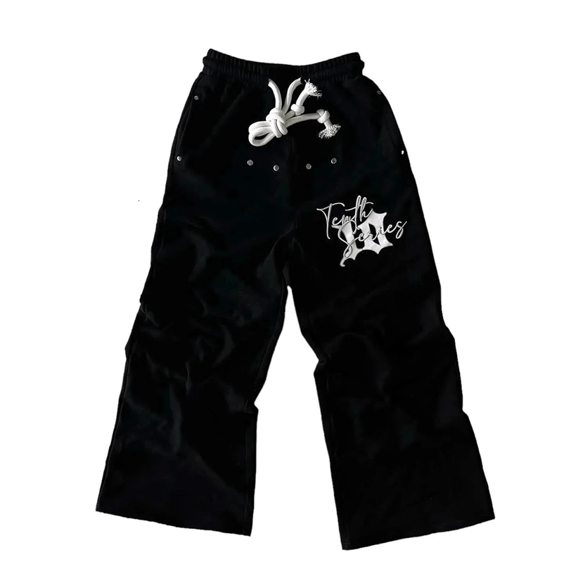 Y2K Streetwear Sweatpants Men Women Joggers Harajuku Hip Hop Letter Graphic Embroidery Oversized Pants Goth Casual Trousers 240911