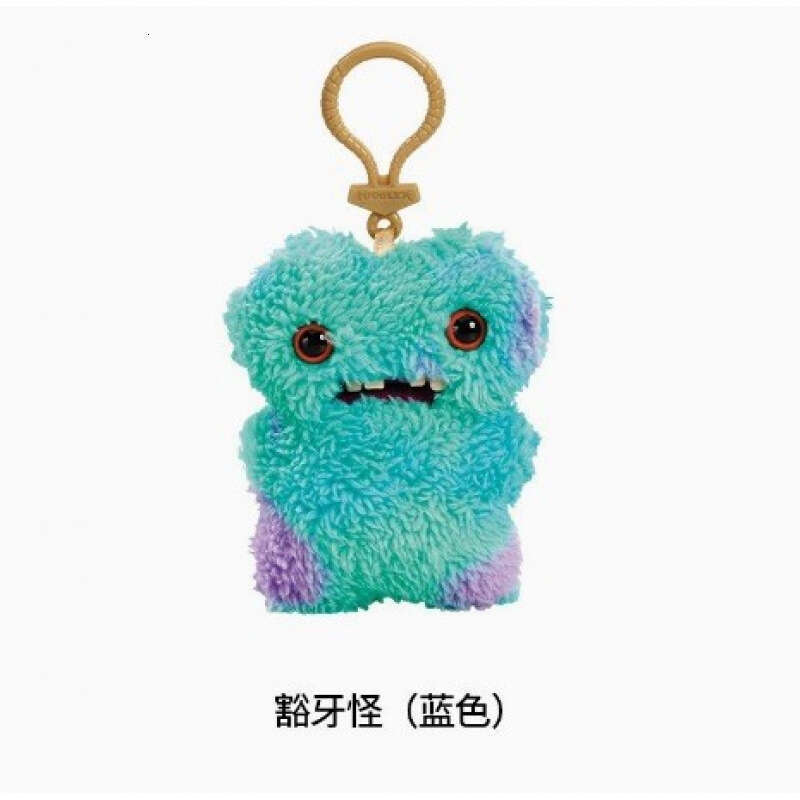 Flr Monster Pendant Funky Tooth Treasure Ugly Cute Plush Doll Teeth Quirky Keychain