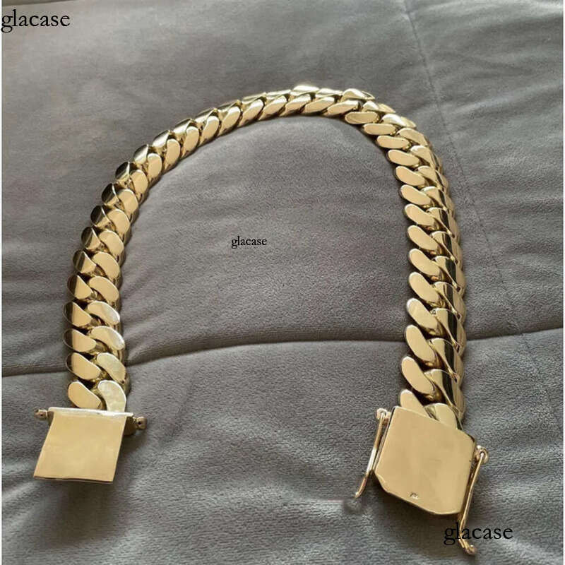 Top quality Hip Hop Jewelry Men Rapper Necklace 20MM Thick 14K Gold Plating 999 Sier Cuban Chain mihee