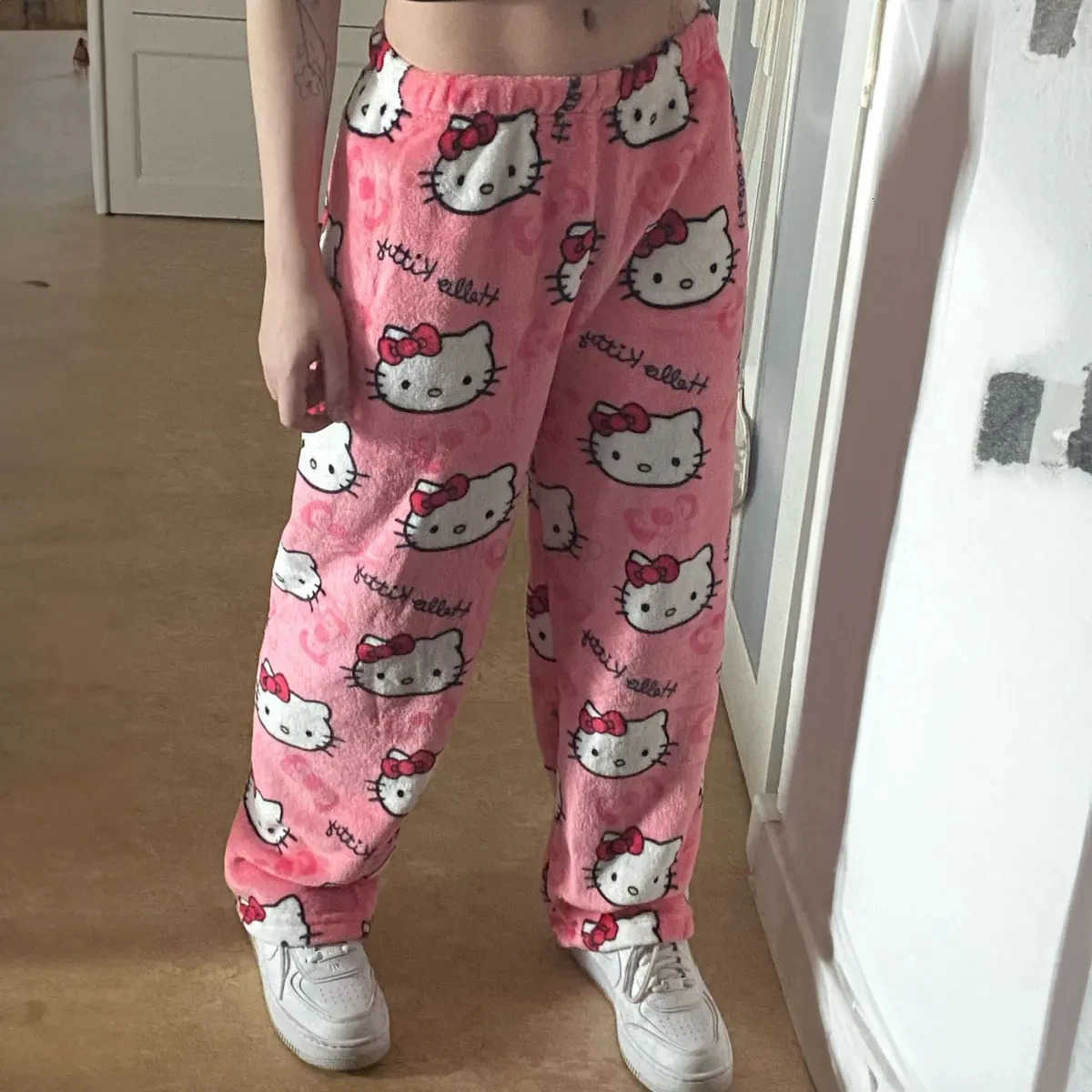 Sanrio Y2K Hello Kitty Pajamas Pants Anime Womens Pajama Pants Cartoon Couple Home Sleepwear Trousers Leisure Home Clothing L250925