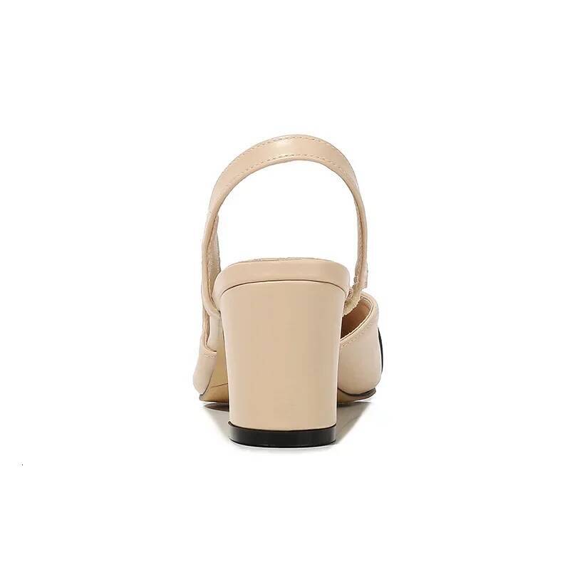 New Pointed Toe Sandals Fashion Low Square Heels Flat Korean Color Matching Party Ladies Shoes Chaussure Femme 2024 ddmymonkey