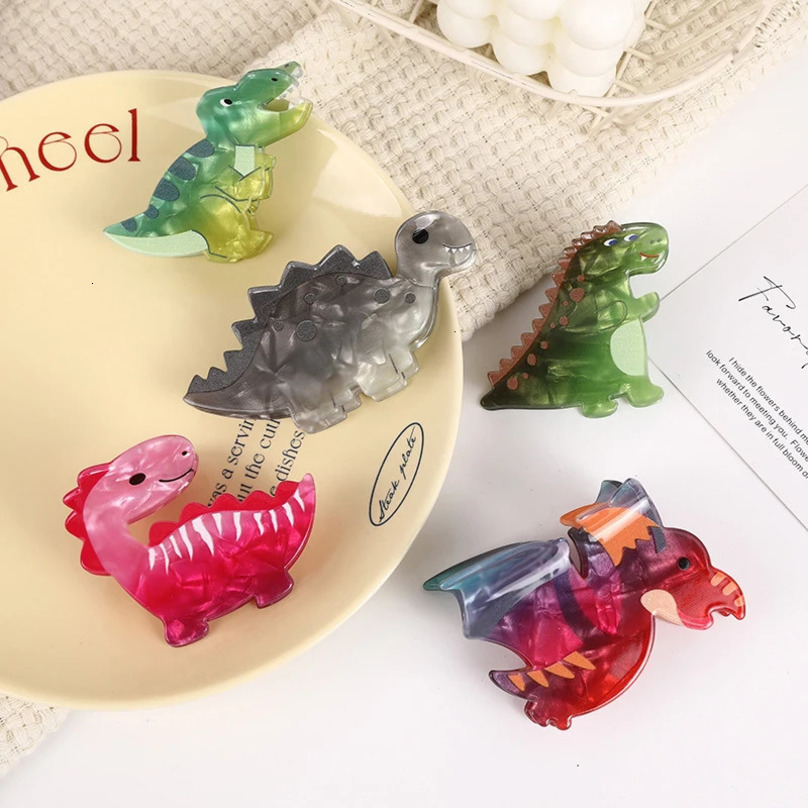 Cartoon Cute Creativity Animal Dinosaur Acrylic Hair Claw For Women Girl Trendy Funny Hair Clip Headwear Hair Accessories 250528