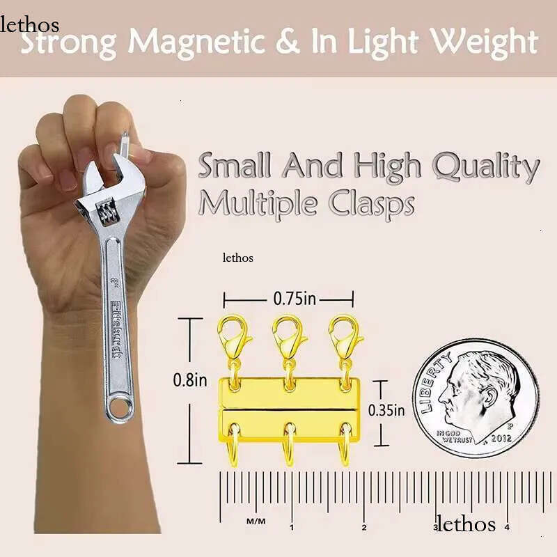 DHCollections Metal Clasp Jewelry Clasps Separator for Stackable Layering Necklaces Chains and Bracelets 5c