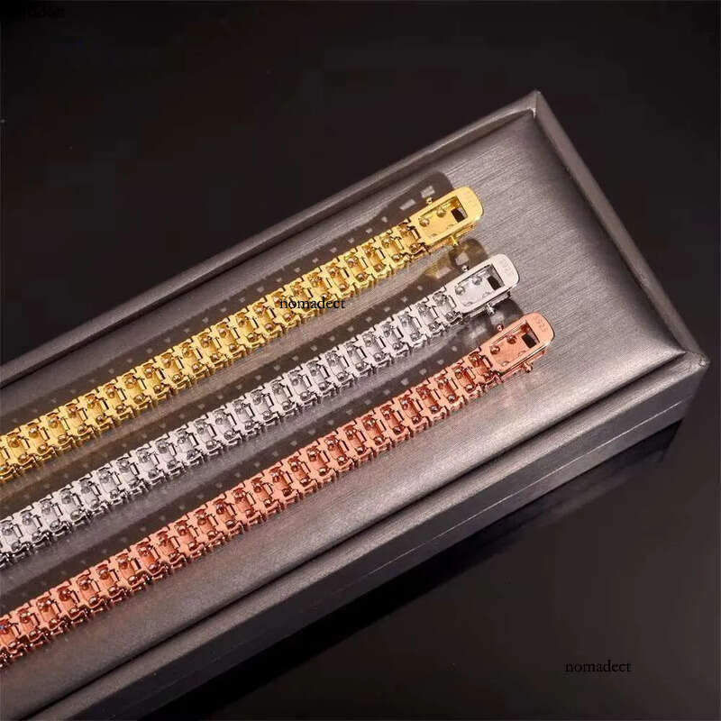 2Rows 3mm VVS Moissanite Pass Tester Sier Hip Hop Jewelry Bracelet Iced Out Dia Tennis Chain de