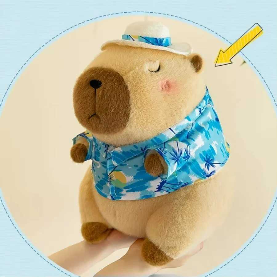Children Yellow Duck Swim Ring Capybara Plush Toy Cute Simulation Beachwear Capibara Kawaii Stuffed Animal Birthday Travel Gift C250925