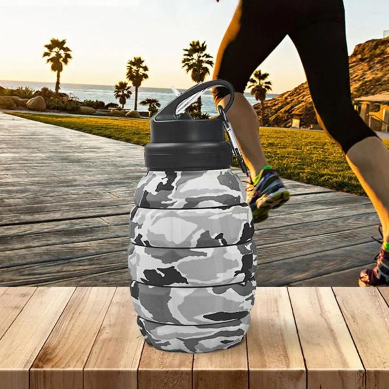 Water Bottles Silicone Retractable Grenade Bottle 580ML Foldable Sports High Temperature Resistant Reuseable Drinking Cup Z260202