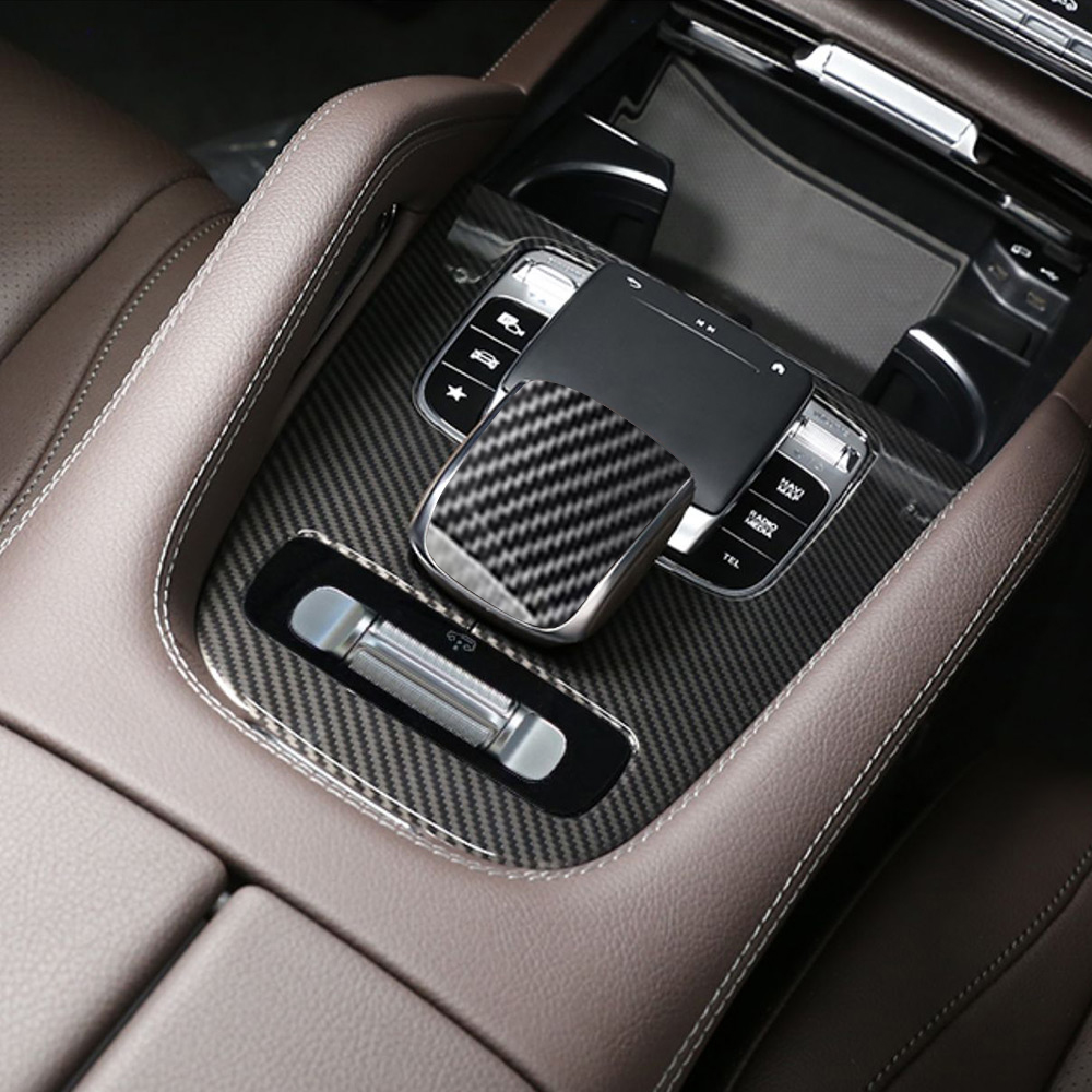 Car Carbon Fiber Center Console Gear Shift Panel Decoration Cover Trim for Mercedes Benz GLE W167 GLS X167 GLE Coupe C167 450 350 AMG 63 53Interior Ac