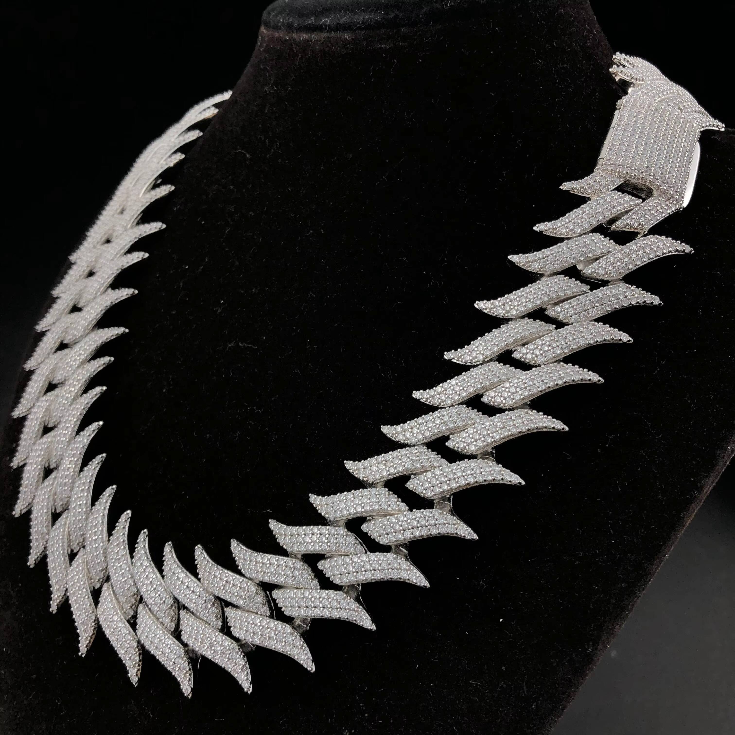 Hip Hop Jewelry Iced Out Cuban Link Chain Necklace Men